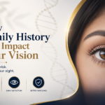 Family discussing eye health with an eye specialist during a comprehensive vision checkup